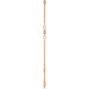 14K Rose Natural White Sapphire Bezel-Set Three-Stone 6 1/2-7 1/2" Bracelet