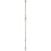 14K Rose Natural White Sapphire Bezel-Set Three-Stone 6 1/2-7 1/2" Bracelet