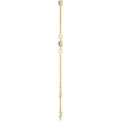 14K Yellow Natural Blue Sapphire Bezel-Set Three-Stone 6 1/2-7 1/2" Bracelet
