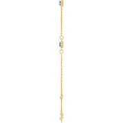 14K Yellow Natural Blue Sapphire Bezel-Set Three-Stone 6 1/2-7 1/2" Bracelet