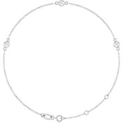 14K White 1/4 CTW Natural Diamond Bezel-Set Three-Stone 6 1/2-7 1/2" Bracelet