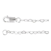 14K White 1.9 mm Heart 7" Chain