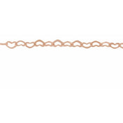 14K Rose 1.9 mm Heart Chain by the Inch