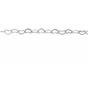 14K White 1.9 mm Heart Chain by the Inch