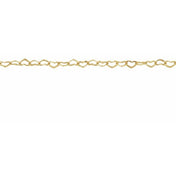 14K Yellow .8 mm Heart Chain by the Inch