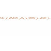 14K Rose .8 mm Heart Chain by the Inch