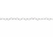 14K White .8 mm Heart Chain by the Inch