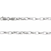 Sterling Silver 3.9 mm Puffed Oval Cable 18" Chain