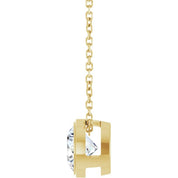 14K Yellow 1 CT Lab-Grown Diamond Bezel-Set 16-18" Necklace