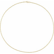 14K Yellow 1.5 mm Rope 16" Chain