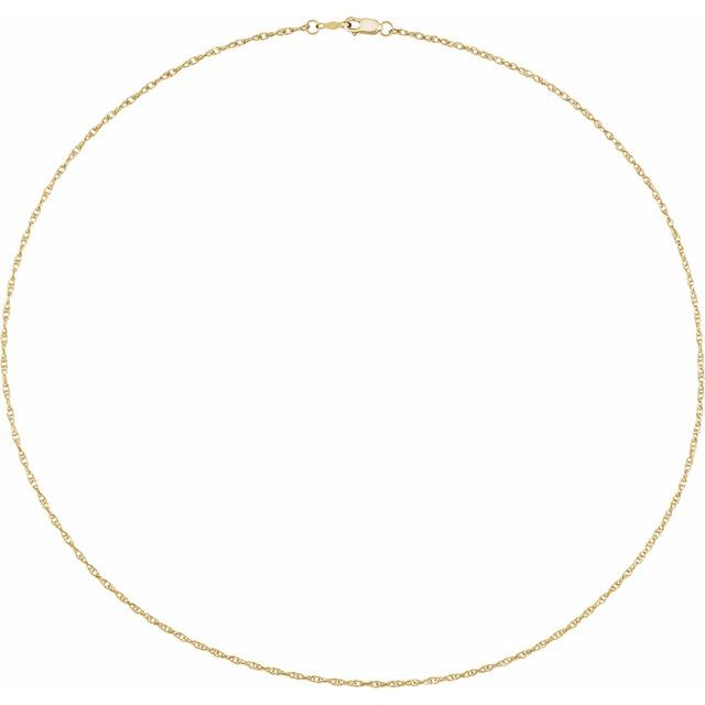 14K Yellow 1.5 mm Rope 16" Chain