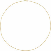 14K Yellow 1.25 mm Rope 20" Chain
