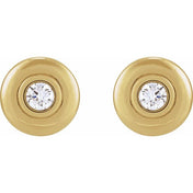 14K Yellow 1/2 CTW Lab-Grown Diamond Puffed Stud Earrings