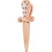 14K Rose .04 CTW Natural Diamond Dagger Pendant