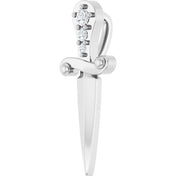 14K White .04 CTW Natural Diamond Dagger Pendant