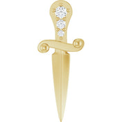 14K Yellow .04 CTW Natural Diamond Dagger Pendant