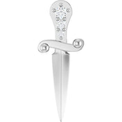 14K White .04 CTW Natural Diamond Dagger Pendant
