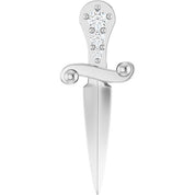 14K White .04 CTW Natural Diamond Dagger Pendant