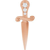 14K Rose .04 CTW Natural Diamond Dagger Pendant