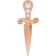14K Rose .04 CTW Natural Diamond Dagger Pendant