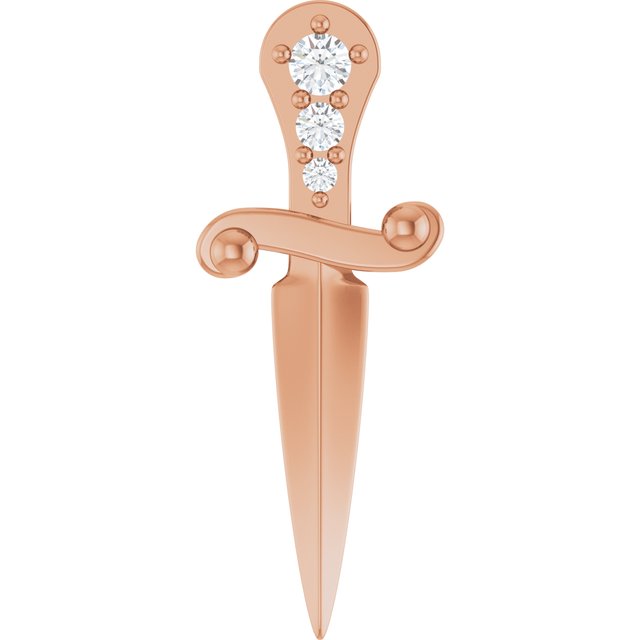14K Rose .04 CTW Natural Diamond Dagger Pendant