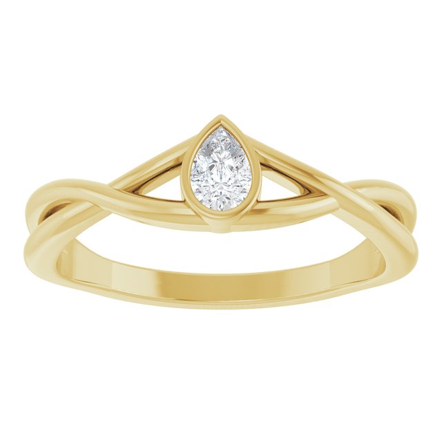 14K Yellow 1/6 CT Natural Diamond Solitaire Ring