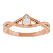 14K Rose 1/6 CT Lab-Grown Diamond Solitaire Ring