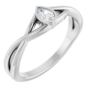 Platinum 1/6 CT Natural Diamond Solitaire Ring