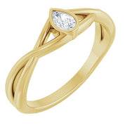 14K Yellow 1/6 CT Natural Diamond Solitaire Ring