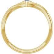 14K Yellow 1/6 CT Natural Diamond Solitaire Ring