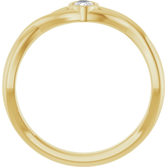 14K Yellow 1/6 CT Natural Diamond Solitaire Ring