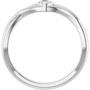 14K White 1/6 CT Natural Diamond Solitaire Ring