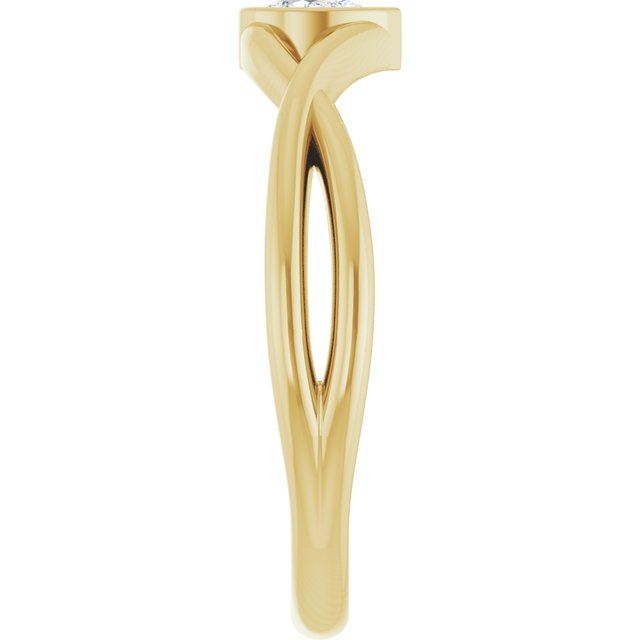 14K Yellow 1/6 CT Natural Diamond Solitaire Ring