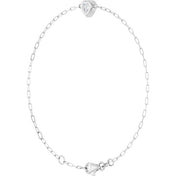 Sterling Silver 1/5 CT Natural Diamond Heart 6 1/2-7 1/2" Bracelet