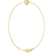 14K Yellow 1/5 CT Natural Diamond Heart 6 1/2-7 1/2" Bracelet