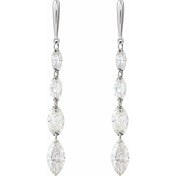 14K White 1 1/2 CTW Lab-Grown Diamond Drilled Diamond Earrings