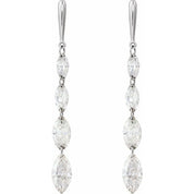 14K White 1 1/2 CTW Lab-Grown Diamond Drilled Diamond Earrings