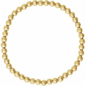 14K Yellow Gold-Filled 4 mm Elastic Bead 6 1/2" Bracelet