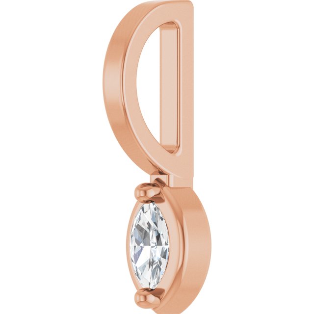 14K Rose 1/8 CT Lab-Grown Diamond Pendant