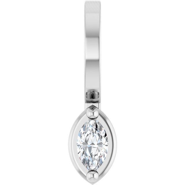 14K White 1/8 CT Lab-Grown Diamond Pendant