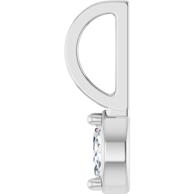 Sterling Silver 1/8 CT Natural Diamond Pendant