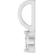 14K White 1/8 CT Natural Diamond Pendant