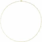 10K Yellow 1.7 mm Satellite Bead Cable Chain Necklace
