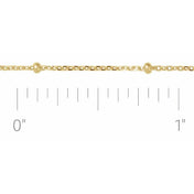 10K Yellow 1.7 mm Satellite Bead Cable Chain Necklace