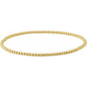 14K Yellow Gold-Filled 2 mm Elastic Bead 6 1/2" Bracelet