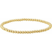 14K Yellow Gold-Filled 3 mm Elastic Bead 6 1/2" Bracelet
