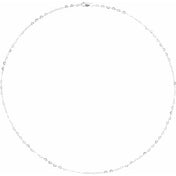 14K White 1.9 mm Heart 18" Chain