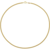 14K Yellow 3.4 mm Curb 18" Chain