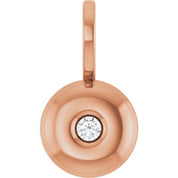14K Rose .06 CT Natural Diamond Charm/Pendant