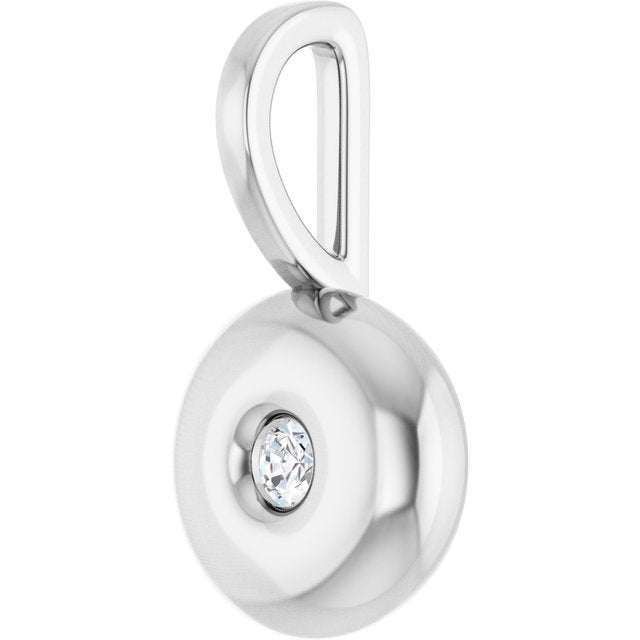 Sterling Silver .06 CT Natural Diamond Charm/Pendant